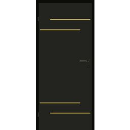 Drzwi wewnętrzne pełne Signum 90 lewe czarny mat i złote aplikacje Voster
