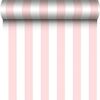 Tapeta w pasy GRAND STRIPES biało-różowa winylowa na flizelinie