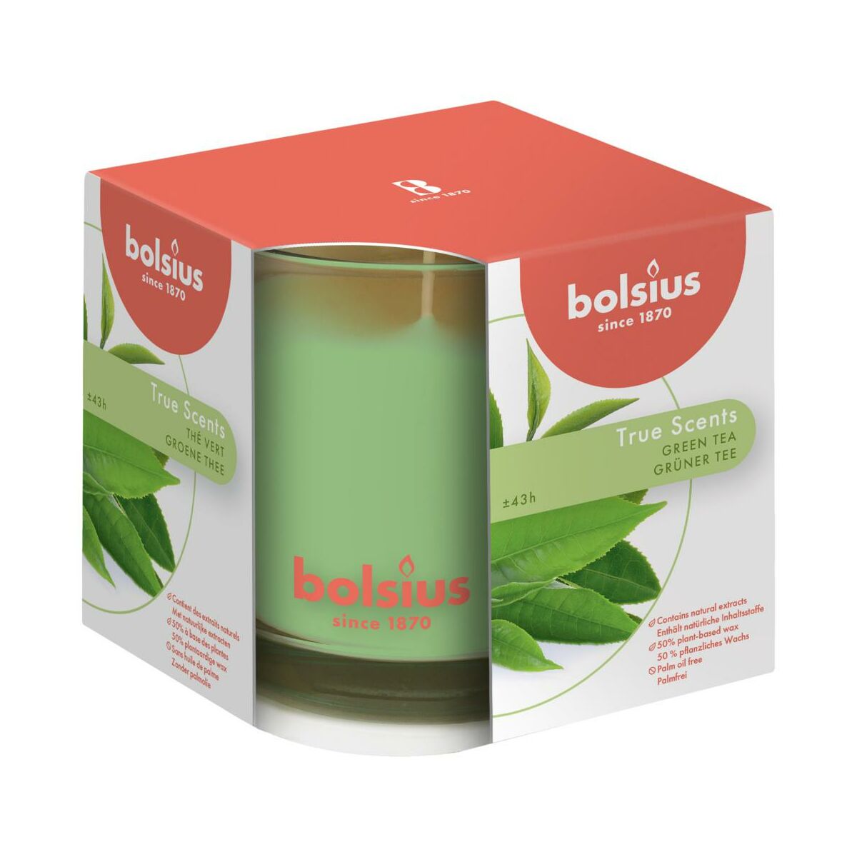 Świeca zapachowa w szkle True Scents zielona herbata Bolsius