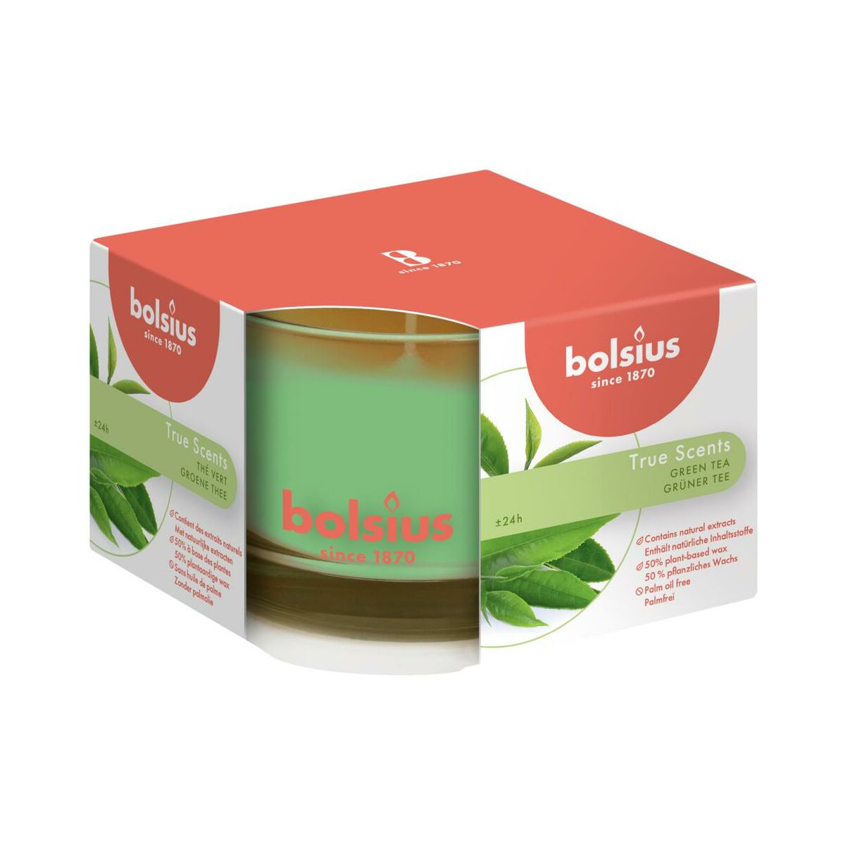 Świeca zapachowa w szkle True Scents zielona herbata Bolsius