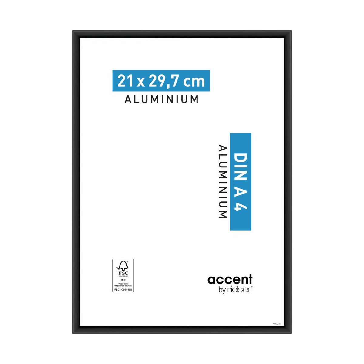 Ramka na zdjęcia Accent 21 x 29.7 cm czarna aluminiowa