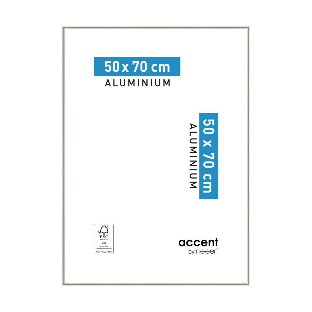 Ramka na zdjęcia Accent 50 x 70 cm nikiel mat aluminiowa