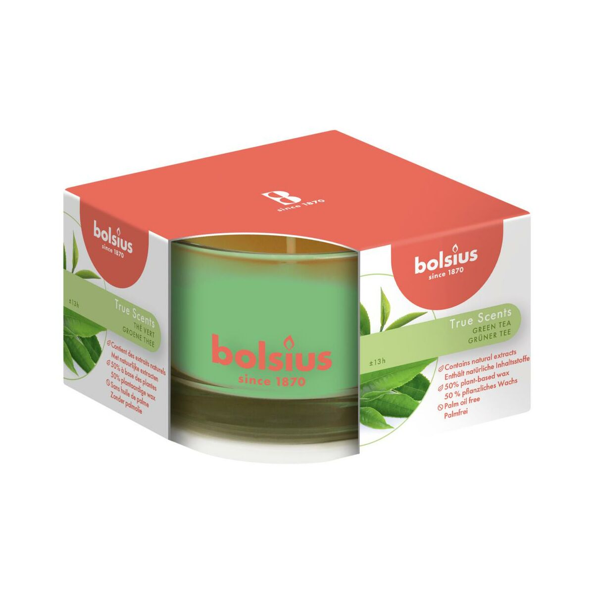 Świeca zapachowa w szkle True Scents zielona herbata Bolsius