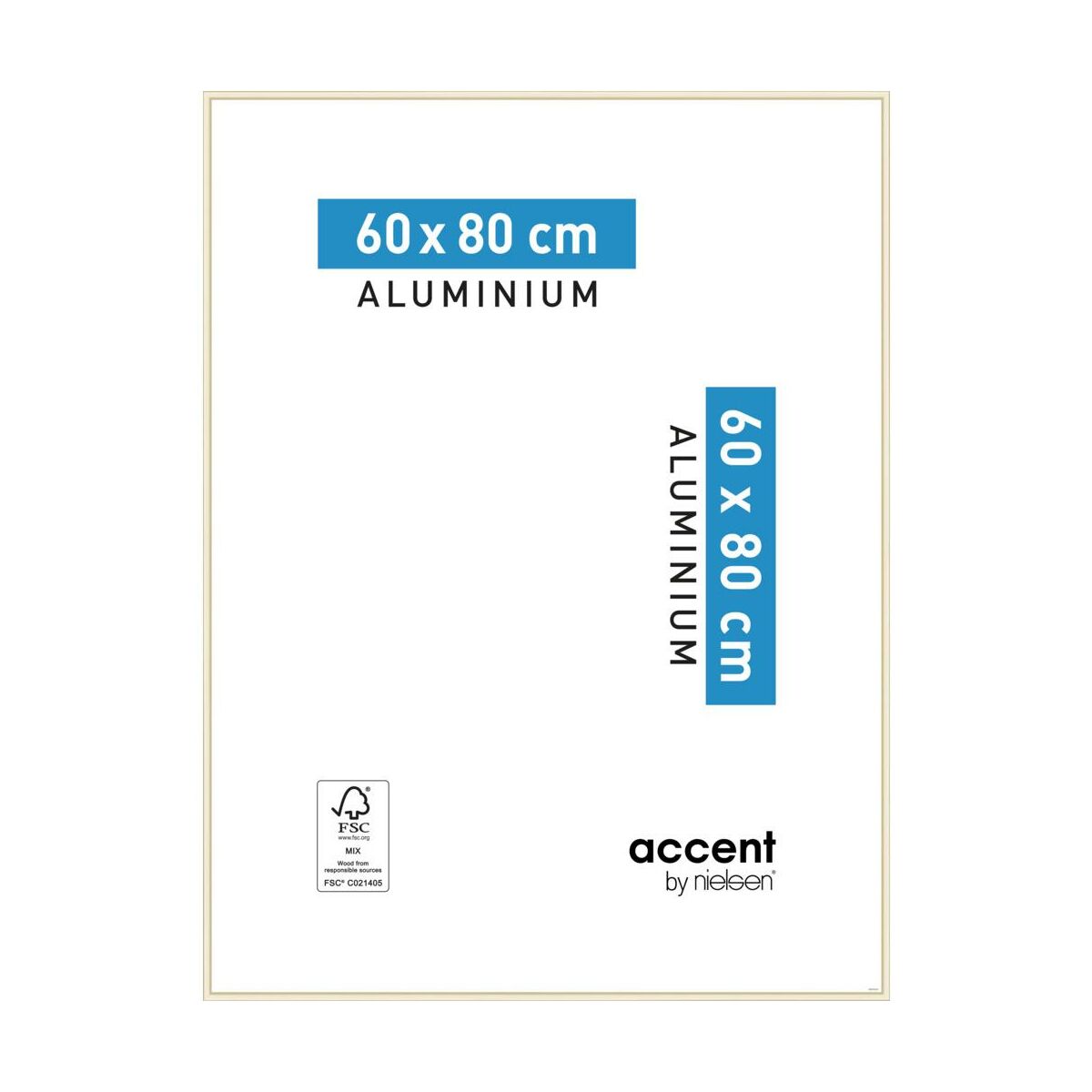 Ramka na zdjęcia Accent 60 x 80 cm złota mat aluminiowa