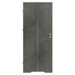 Drzwi wewnętrzne łazienkowe z podcięciem wentylacyjnym Line Beton ciemny 90 Lewe Porta