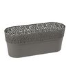Osłonka na doniczki 30 x 11.7 cm plastikowa antracytowa ROSA LAMELA