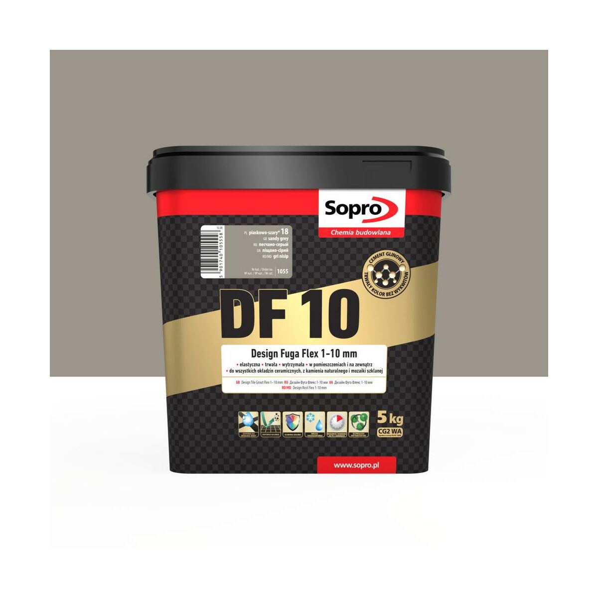 Fuga DF10 piaskowo-szary 5 kg Sopro