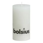 Świeca pieńkowa Rustic biała wys. 13 cm Bolsius