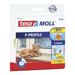Uszczelka do drzwi i okien MOLL Profil P 6 m biała TESA