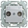Gniazdo RTV / SAT przelotowe UNICA aluminium SCHNEIDER ELECTRIC