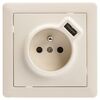 Gniazdo USB SLIM krem LEXMAN
