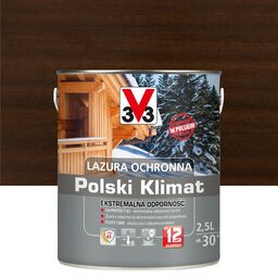 Lazura do drewna Polski Klimat Ekstremalna odporność 2.5 l Palisander V33