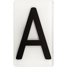 Litera A wys.5 cm plexi czarna na białym tle