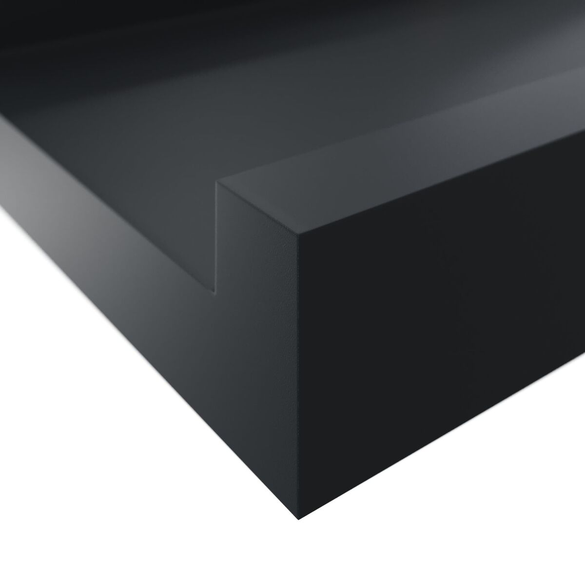 Półka ścienna profil U czarna 3x10x60 cm Spaceo