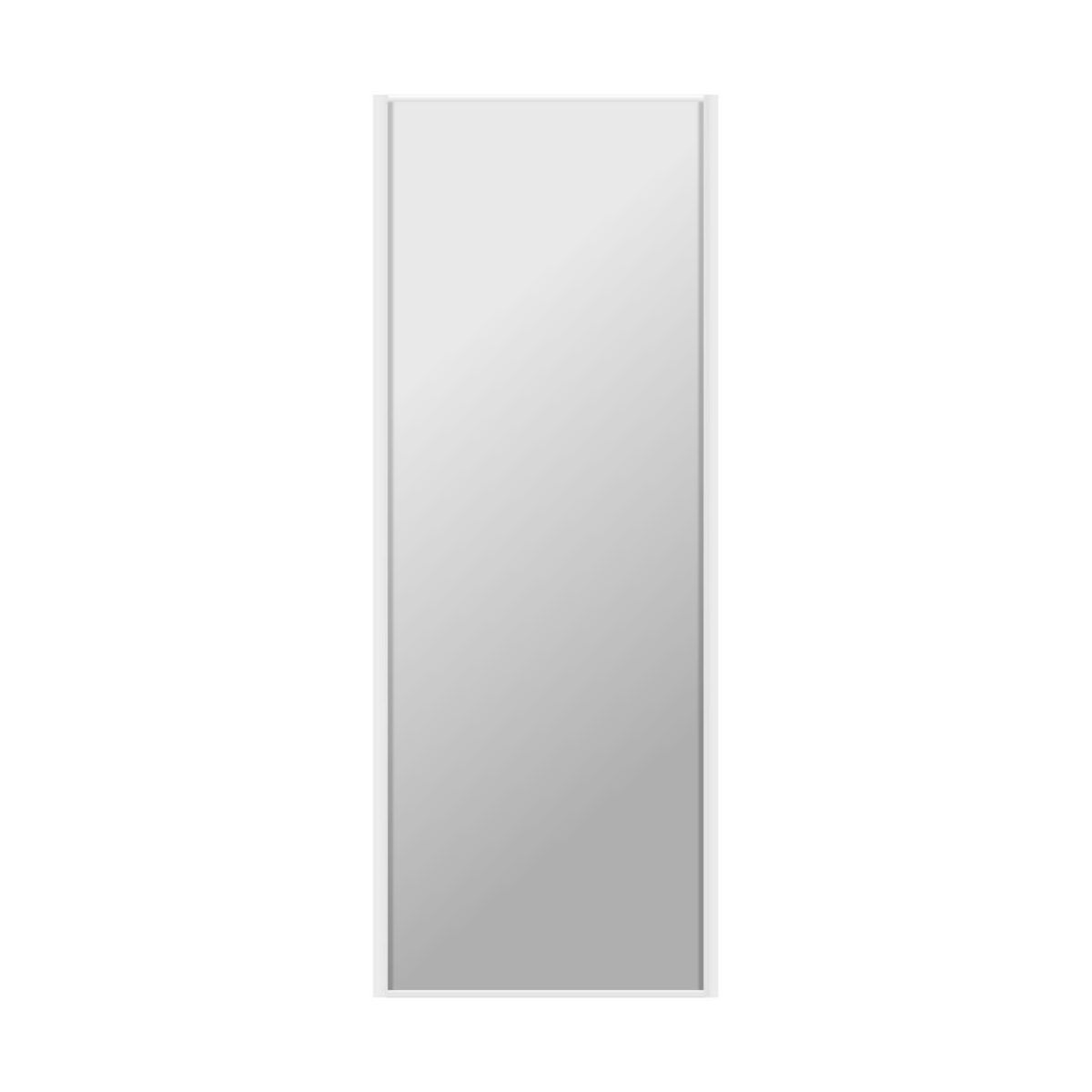 Drzwi przesuwne do szafy 67 cm z lustrem rama biała Spaceo