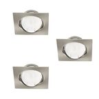 Zestaw opraw stropowych 3 szt. TRIBIS-L-C/M nikiel GU10 + LED KANLUX