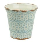 Osłonka ceramiczna 14.5 x 14.5 cm biało-niebieska 985282 KAEMINGK