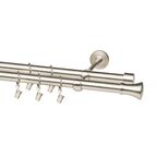 Karnisz MONACO 200 cm podwójny nikiel mat 19/16 mm metalowy