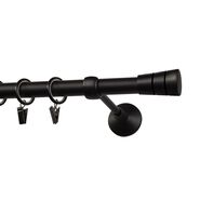 Karnisz SYCYLIA 160 cm pojedynczy czarny mat 20 mm metalowy