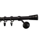 Karnisz SYCYLIA 160 cm pojedynczy czarny mat 20 mm metalowy