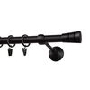 Karnisz SYCYLIA 240 cm pojedynczy czarny mat 20 mm metalowy