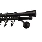 Karnisz SYCYLIA 200 cm podwójny czarny mat 20/16 mm metalowy