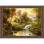 Obraz PEJZAŻ Z SARNAMI THOMAS KINKADE 78,5 x 58,5 cm