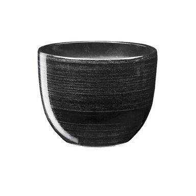 Doniczka ceramiczna Baryłka śr. 13 cm czarno-srebrna Eko-Ceramika