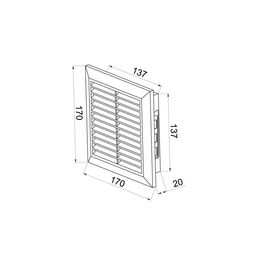 Kratka wentylacyjna 14 x 14 cm grafit AWENTA