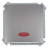Włącznik pojedynczy z podświetleniem BASIC inox, metalizowany SIMON