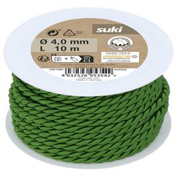 Sznurek 4 mm x 10 m pleciony ciemnozielony Suki