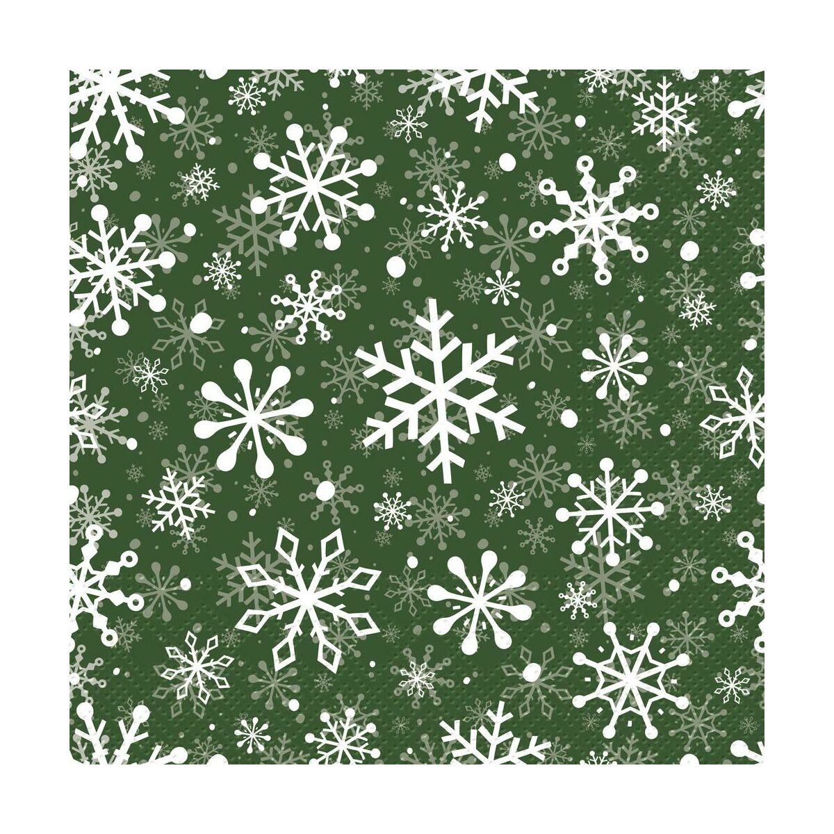 Serwetki świąteczne Snowflakes zielone 33 x 33 cm 20 szt.