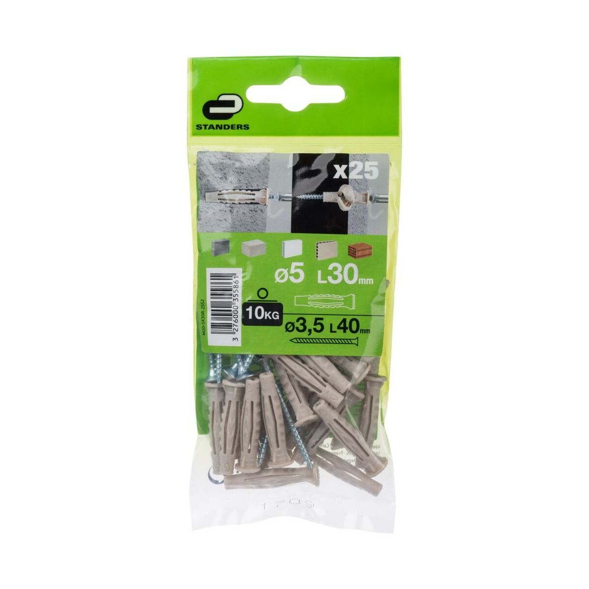 Kołek uniwersalny 5 x 30 mm 25 szt. Standers
