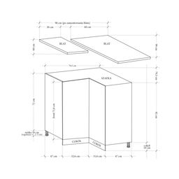 Szafka kuchenna stojąca narożna Aspen II 90 cm kolor szary