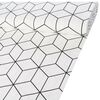 Tkanina na mb GEOMETRICO biała szer. 140 cm