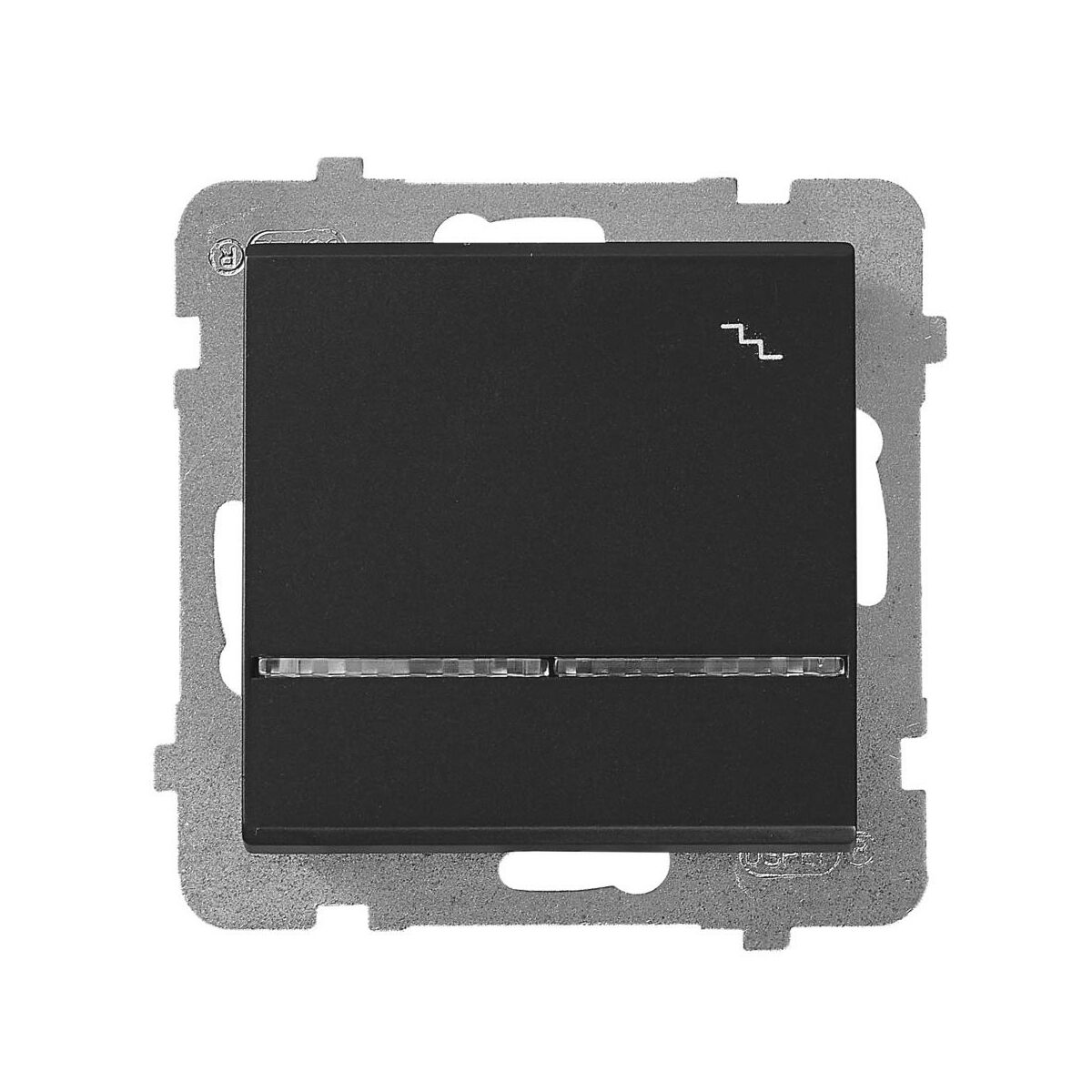 Włącznik pojedynczy schodowy z podświetleniem SONATA Czarny OSPEL