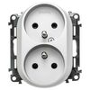 Gniazdo podwójne 2 x 2P + Z VALENA ALLURE aluminium LEGRAND