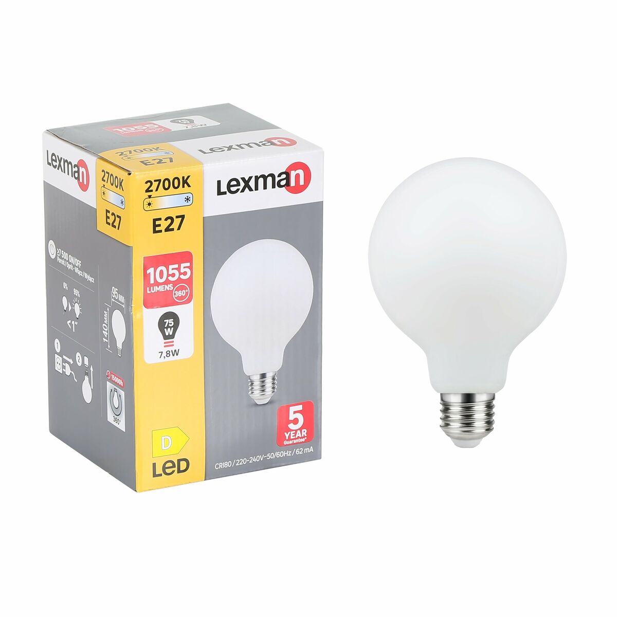 Żarówka LED E27 1055 lm ciepła biel Lexman