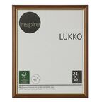 Ramka na zdjęcia LUKKO 24 x 30 cm złoty orzech drewniana INSPIRE