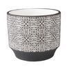 Osłonka doniczki ceramiczna 12 cm biało-czarna TORKEL