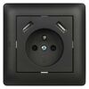 Gniazdo pojedyncze ASTORIA z 2 x USB czarny ELEKTRO-PLAST