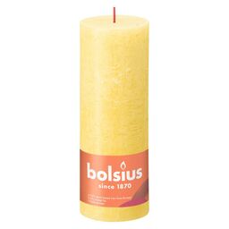 Świeca pieńkowa Rustic żółta wys. 19 cm Bolsius