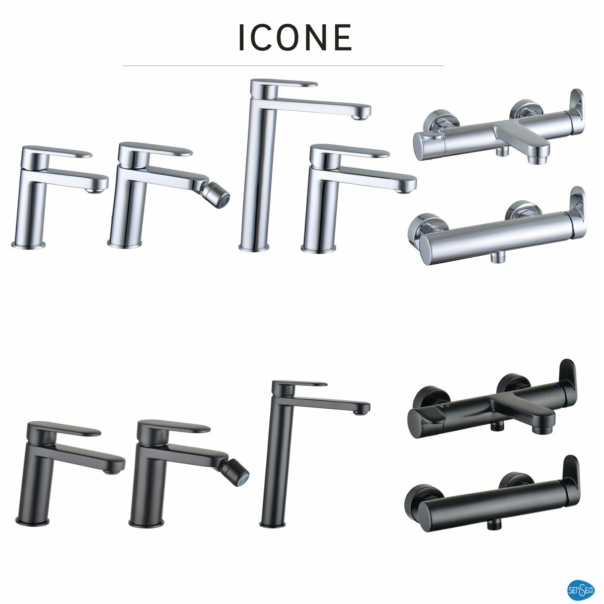 Bateria umywalkowa chrom Icone Sensea