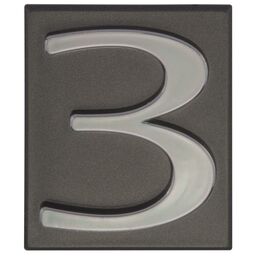Cyfra 3 wys.5 cm plastikowa grafitowa