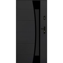 Drzwi zewnętrzne stalowe wejściowe Lyon Black antracytowy 100 Lewe Pantor