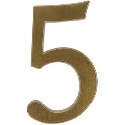 Cyfra 5 wys.19 cm aluminiowa brązowa