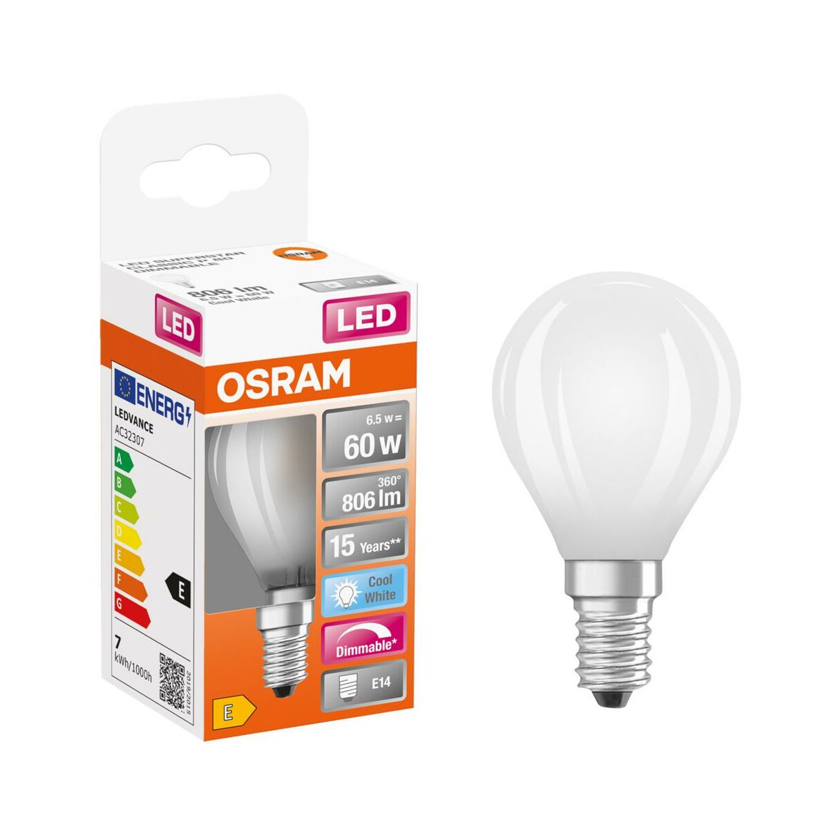 Żarówka LED E14 6,5 W = 60 W 806 lm Zimna biel Osram