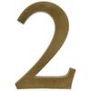 Cyfra 2 wys. 19 cm aluminiowa brązowa