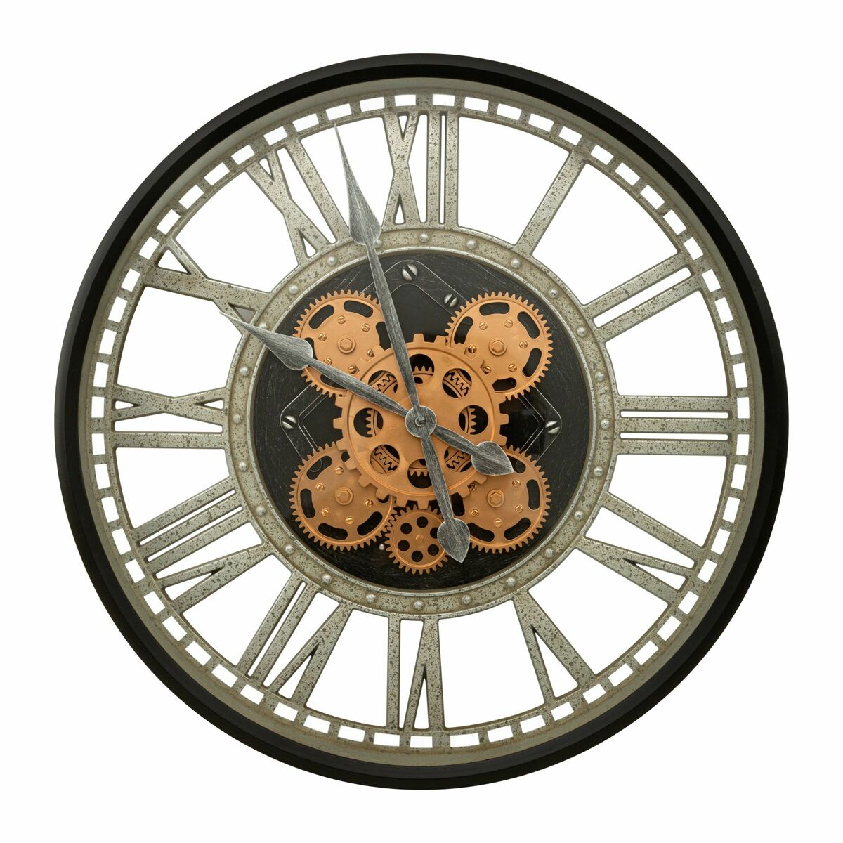 Zegar ścienny ZE/45 z mechanizmem śr. 50 cm stalowo-złoty