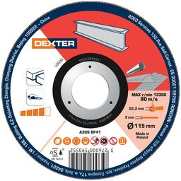 Tarcza do cięcia 115 x 3.0 x 22.23 STAL/INOX DEXTER